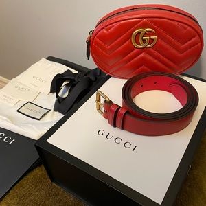 Brand New Complete Inclusion Gucci Marmont Small Matelasse Belt Bag